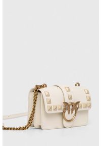 Pinko torebka skórzana kolor biały. Kolor: biały. Materiał: skórzane #4