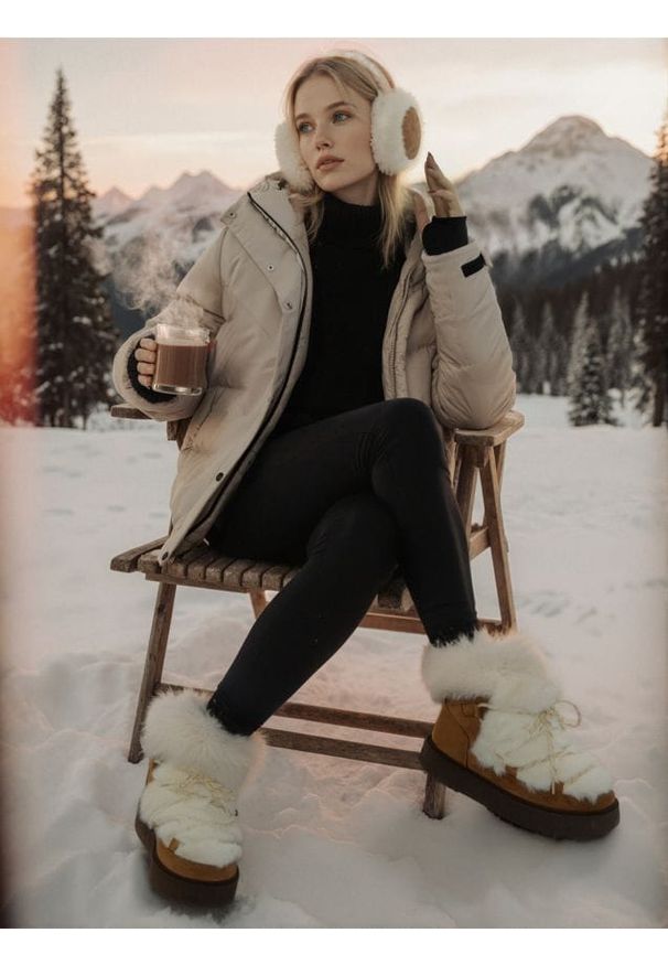 Sinsay - Śniegowce z ocieplanym futerkiem - wielobarwny. Materiał: futro