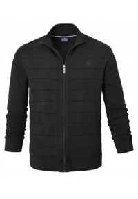 Rozpinany Sweter Męski (Kardigan) - Pako Jeans - Czarny. Kolor: czarny. Materiał: bawełna #5