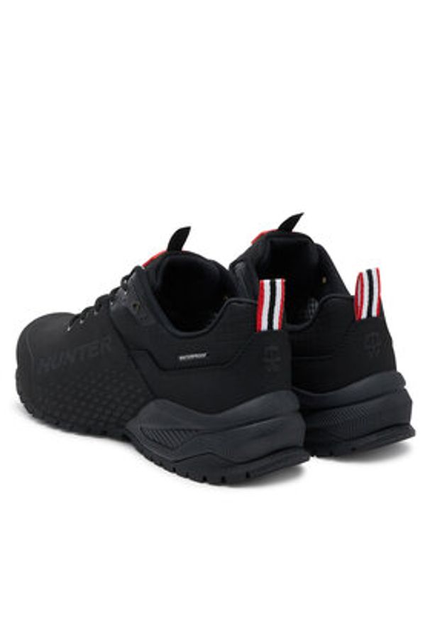 Hunter Trekkingi H3-001 Czarny. Kolor: czarny. Materiał: syntetyk, skóra. Sport: turystyka piesza