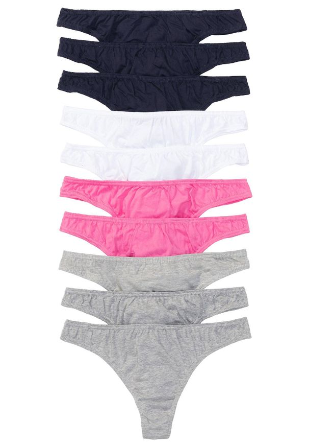 bonprix - Stringi (10 par). Kolor: szary. Wzór: gładki