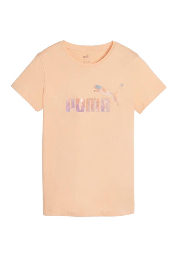 Puma - T-shirt Damski ESS+ Summer Daze. Kolor: żółty, wielokolorowy, pomarańczowy. Sport: turystyka piesza