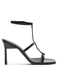 Calvin Klein Sandały Heel Gladi Sandal 90 Pat HW0HW02312 Czarny. Kolor: czarny. Materiał: skóra, lakier