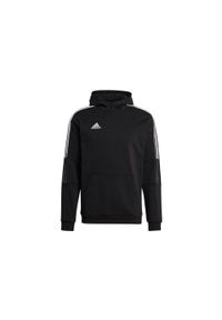 Adidas - adidas Tiro 21 Sweat Hoodie, męska bluza. Kolor: biały, wielokolorowy, czarny. Materiał: bawełna, poliester