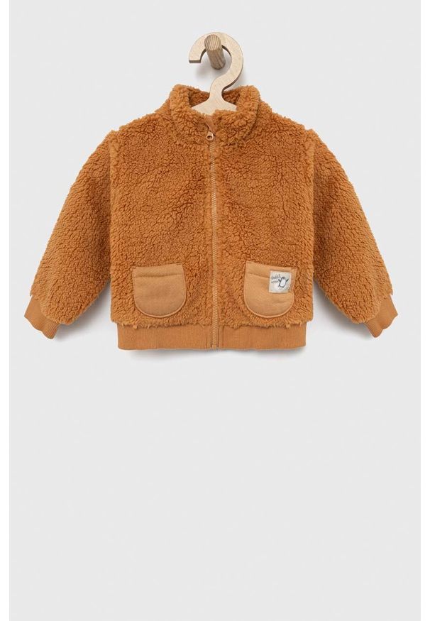 United Colors of Benetton bluza dziecięca kolor brązowy. Okazja: na co dzień. Typ kołnierza: kaptur. Kolor: brązowy. Styl: casual