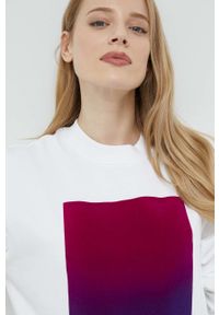 Karl Lagerfeld bluza bawełniana damska kolor biały z aplikacją. Kolor: biały. Materiał: bawełna. Wzór: aplikacja #5