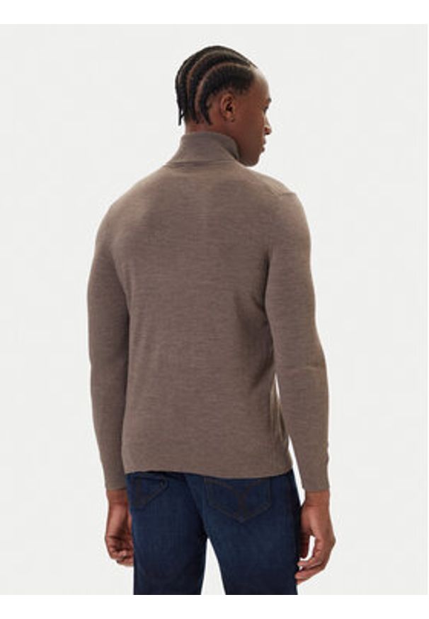 JOOP! Golf 17 JK-04Donte 30032604 Brązowy Modern Fit. Typ kołnierza: golf. Kolor: brązowy. Materiał: wełna