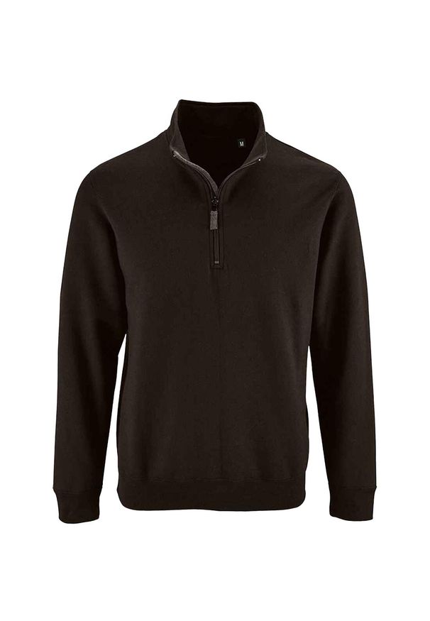 SOL'S - Sweter Męski Stan Zip Z Kołnierzem Stojącym. Kolor: czarny