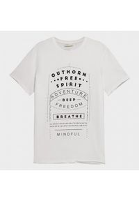 outhorn - T-shirt z nadrukiem męski. Okazja: na co dzień. Materiał: dzianina, bawełna. Wzór: nadruk. Styl: casual #8