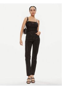 Guess Spodnie materiałowe Girly W4RA16 WFXDA Czarny Slim Fit. Kolor: czarny. Materiał: bawełna