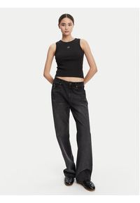 Calvin Klein Jeans Top LV047C201G Czarny Slim Fit. Kolor: czarny. Materiał: bawełna #4