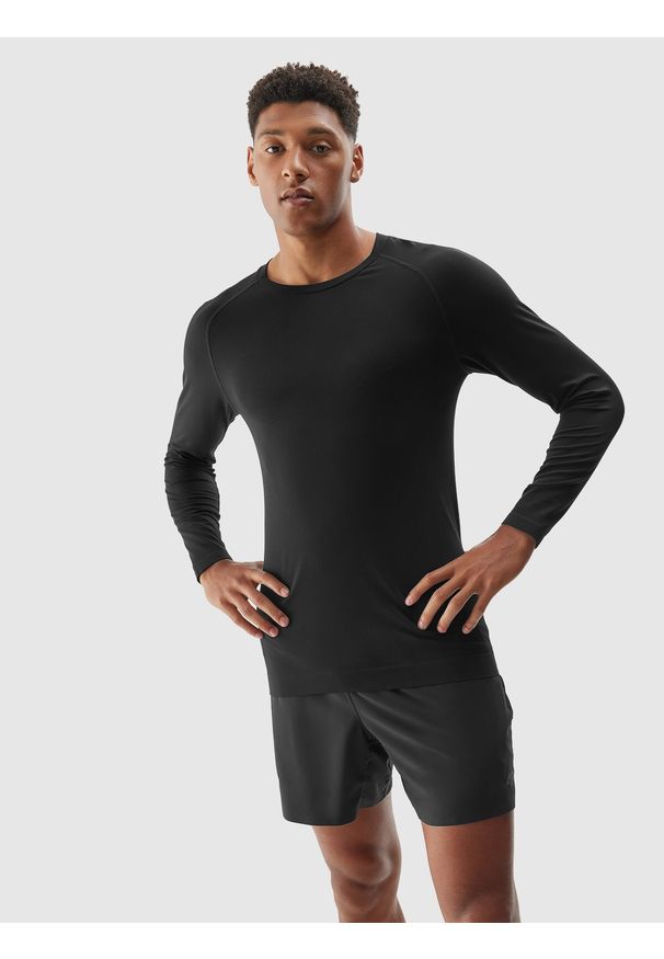 4f - 4F Longsleeve do biegania szybkoschnący męski XXL/3XL. Kolor: czarny. Materiał: włókno, dzianina, materiał. Długość rękawa: długi rękaw. Sport: fitness
