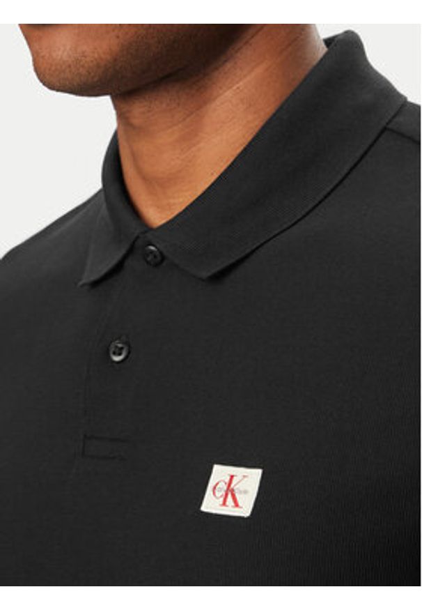 Calvin Klein Jeans Polo LV04RG217G Czarny Regular Fit. Typ kołnierza: polo. Kolor: czarny. Materiał: bawełna