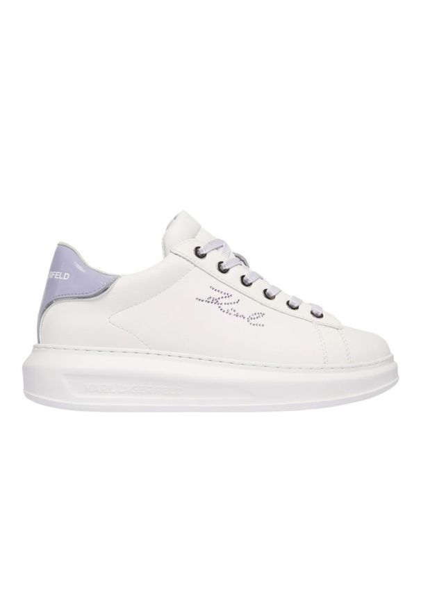 Karl Lagerfeld - KARL LAGERFELD Białe sneakersy damskie KAPRI Rhinestone Karl Trim, Rozmiar 37. Okazja: na co dzień. Kolor: biały. Wzór: aplikacja