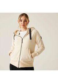Regatta - Damski polar z kapturem Tralia z pełnym zamkiem błyskawicznym. Typ kołnierza: kaptur. Kolor: biały. Materiał: polar. Sport: turystyka piesza #1