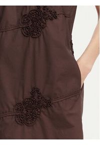 Marella Sukienka codzienna Barca 2613221302 Brązowy Regular Fit. Okazja: na co dzień. Kolor: brązowy. Materiał: bawełna. Typ sukienki: proste. Styl: casual #4