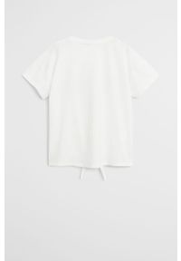 Mango Kids - T-shirt dziecięcy Beach 110-164 cm. Okazja: na co dzień. Kolor: biały. Materiał: bawełna, dzianina. Wzór: aplikacja. Styl: casual #2
