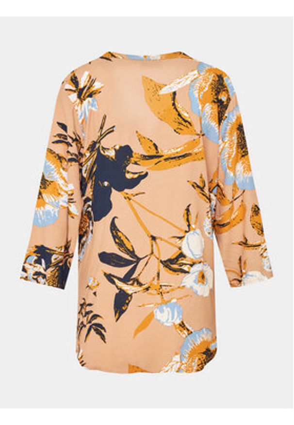 Zizzi Bluzka V00057E Pomarańczowy Regular Fit. Kolor: pomarańczowy. Materiał: wiskoza