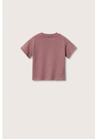 Mango Kids t-shirt bawełniany dziecięcy Panter kolor bordowy z nadrukiem. Okazja: na co dzień. Kolor: czerwony. Materiał: bawełna. Wzór: nadruk, motyw zwierzęcy. Styl: casual #7