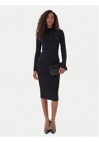 Fracomina Sukienka dzianinowa FJ25WD5006K463Q7 Czarny Slim Fit. Kolor: czarny. Materiał: wiskoza #5