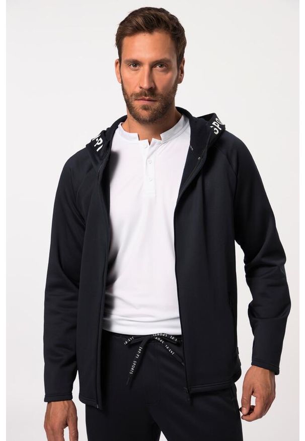 JAY-PI - Męska Treningowa bluza rozpinana FLEXNAMIC® tenis softshell kaptur. Kolekcja: plus size. Kolor: niebieski. Materiał: elastan, poliester, materiał. Sport: tenis