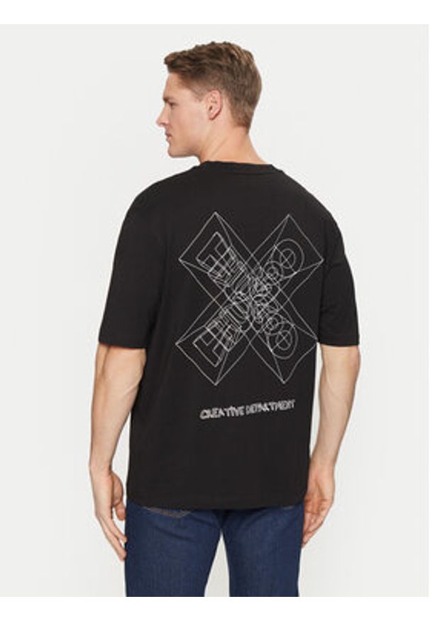 Hugo - HUGO T-Shirt Nufrancos 50532095 Czarny Regular Fit. Kolor: czarny. Materiał: bawełna