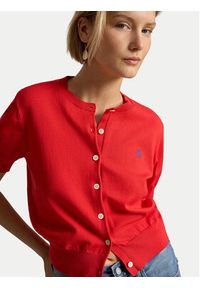 Polo Ralph Lauren Kardigan 211A12718002 Czerwony Regular Fit. Typ kołnierza: polo. Kolor: czerwony. Materiał: bawełna #4