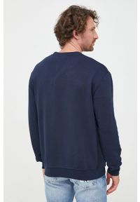 Trussardi Jeans - Trussardi bluza bawełniana męska kolor granatowy gładka. Kolor: niebieski. Materiał: bawełna. Wzór: gładki #2