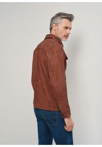 Ochnik - Brązowa skórzana kurtka męska. Kolor: brązowy. Materiał: skóra #3