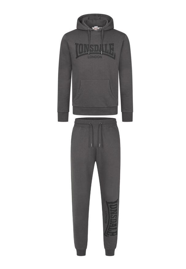 Dres z kapturem Lonsdale Cloudy. Kolor: czarny, wielokolorowy, zielony. Materiał: dresówka. Sport: fitness