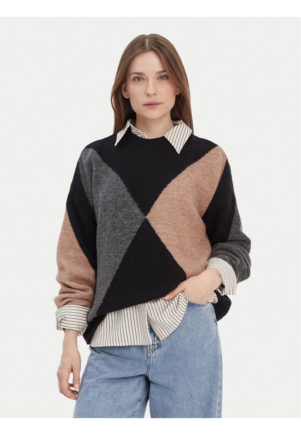 Barbour Sweter LKN1678MI11 Kolorowy Regular Fit. Materiał: wełna. Wzór: kolorowy