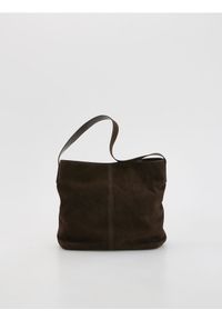 Reserved - Zamszowa torebka - ciemnobrązowy. Kolor: brązowy. Materiał: zamszowe #1