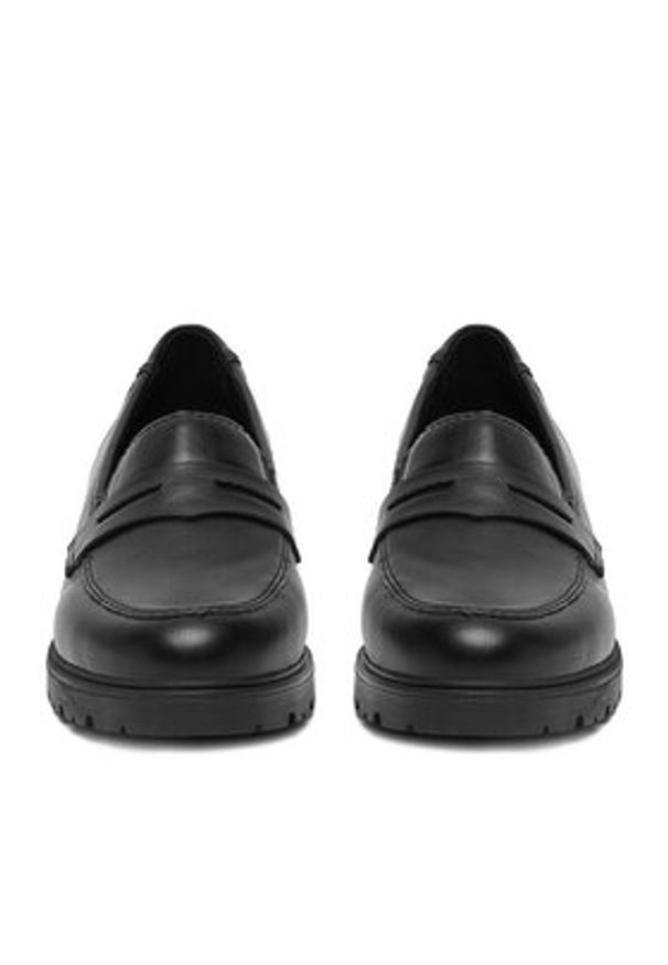 Rieker Mokasyny 45560-02 Czarny. Kolor: czarny. Materiał: skóra