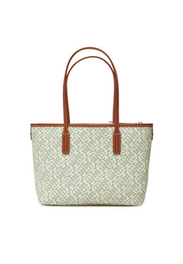 TOMMY HILFIGER - Tommy Hilfiger Torebka Th Monoplay Leather Mini Tote AW0AW17415 Zielony. Kolor: zielony. Materiał: skórzane