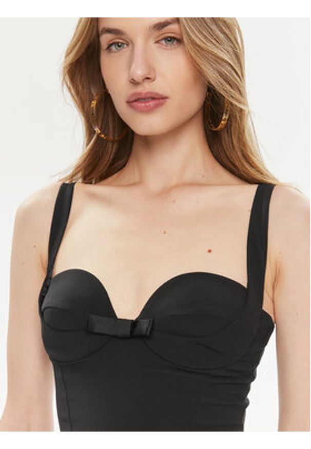 Elisabetta Franchi Body BO-012-42E2-5981 Czarny Slim Fit. Kolor: czarny. Materiał: syntetyk