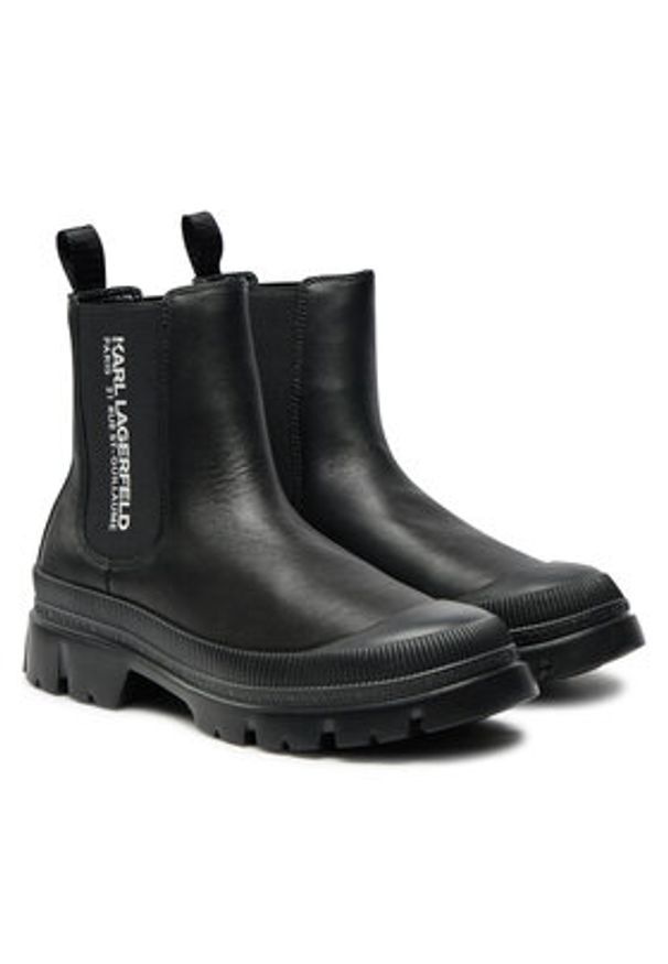 Karl Lagerfeld - KARL LAGERFELD Trapery KL25244 Czarny. Kolor: czarny. Materiał: skóra