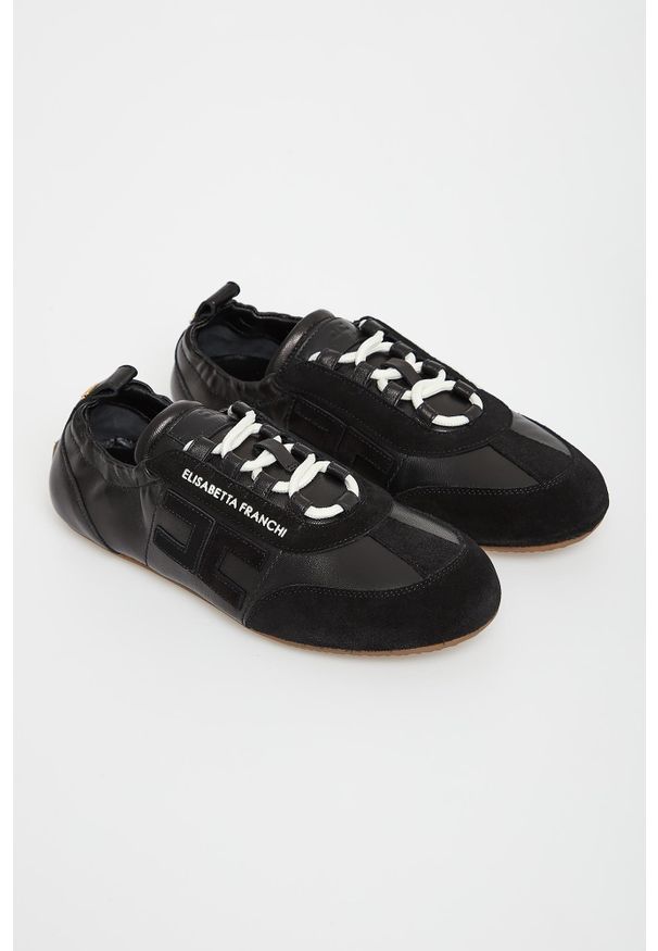 Elisabetta Franchi - Sneakersy damskie skórzane ELISABETTA FRANCHI. Materiał: skóra