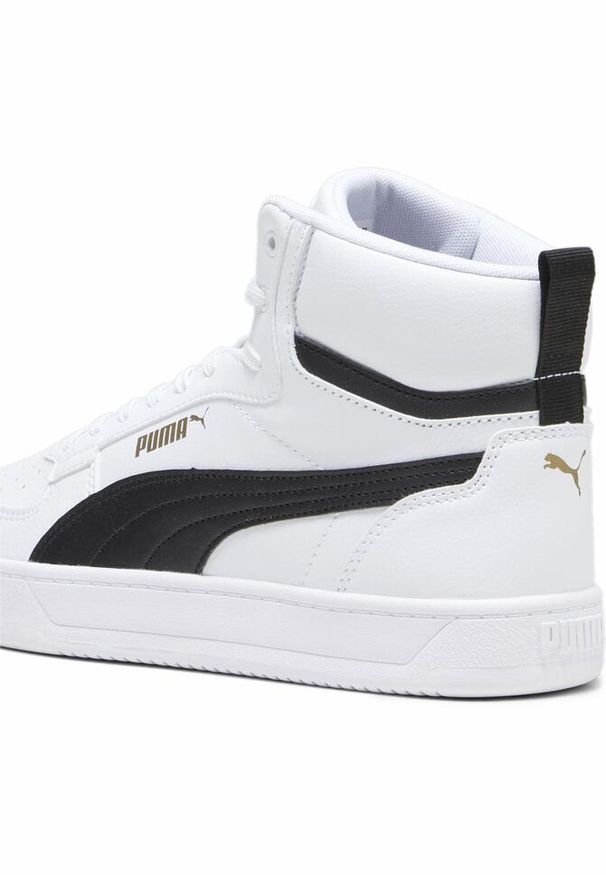 Puma - Sneakersy Caven 2.0 Mid PUMA White Black Gold. Kolor: biały, czarny, żółty, wielokolorowy. Sezon: lato