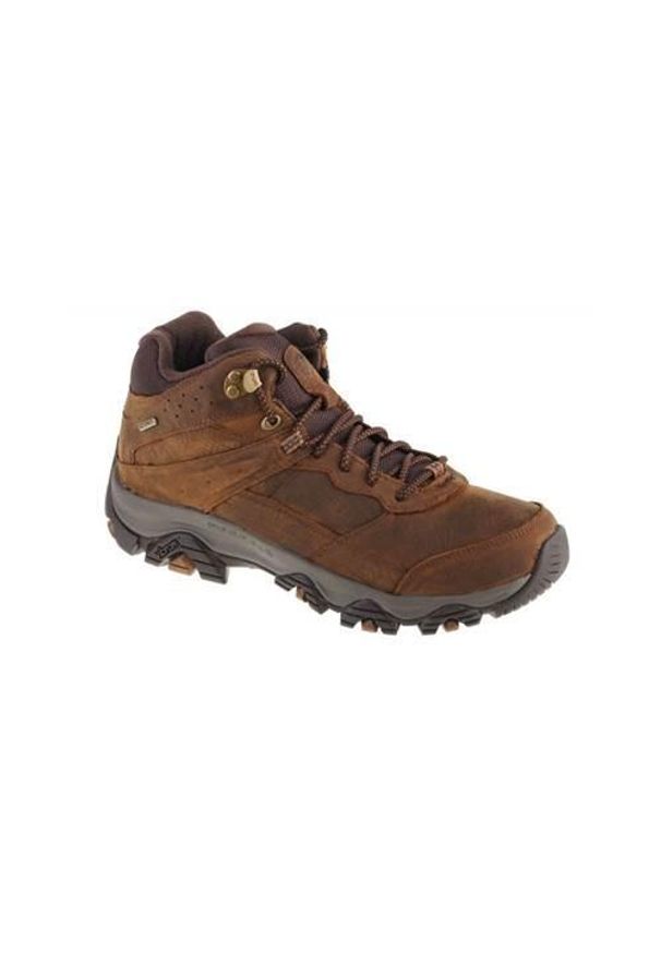 Buty trekkingowe męskie Merrell Moab Adventure 3 Mid. Zapięcie: sznurówki. Kolor: brązowy. Materiał: guma, tkanina, skóra, materiał, syntetyk. Szerokość cholewki: normalna