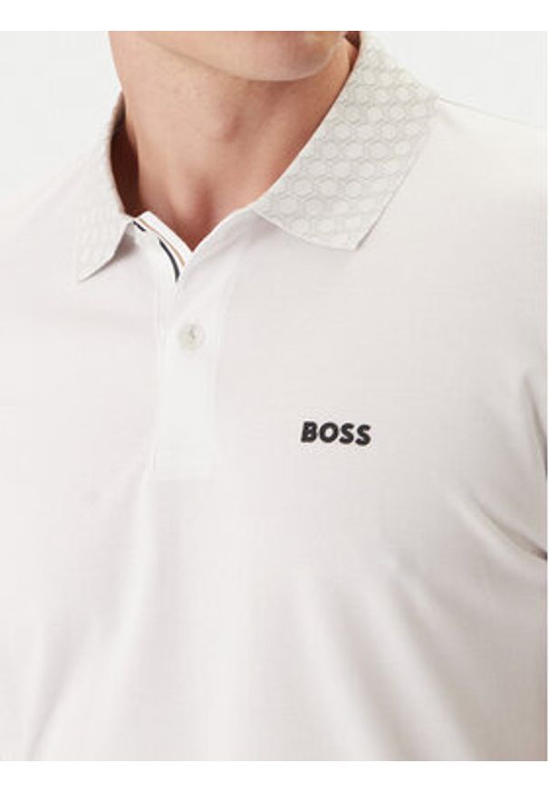 BOSS Polo PL_GOC Chip Paddy 50554583 Biały Regular Fit. Typ kołnierza: polo. Kolor: biały. Materiał: bawełna