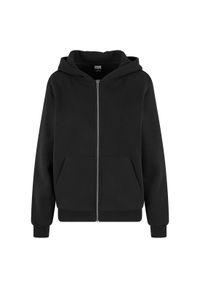 Damska bluza z kapturem zapinana na zamek Urban Classics. Typ kołnierza: kaptur. Kolor: czarny. Materiał: materiał #1