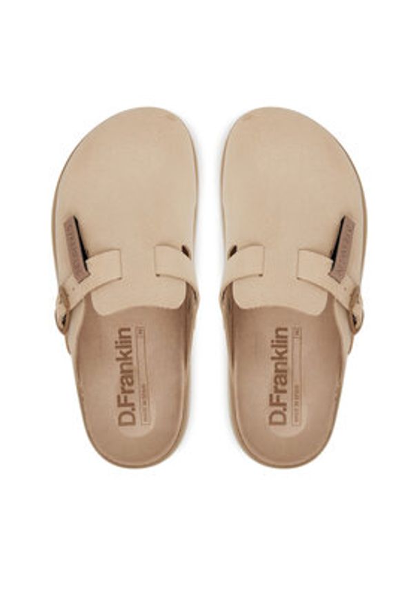 D.Franklin Klapki DFSH407002 Beżowy. Kolor: beżowy. Materiał: zamsz, skóra