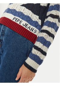 Pepe Jeans Sweter Harlow PL702202 Granatowy Regular Fit. Kolor: niebieski. Materiał: bawełna, syntetyk