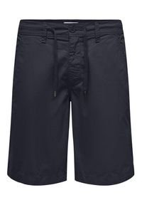 Only & Sons Szorty materiałowe Loc 22029213 Granatowy Regular Fit. Kolor: niebieski. Materiał: bawełna