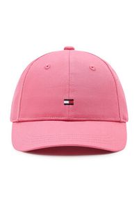TOMMY HILFIGER - Tommy Hilfiger Czapka z daszkiem Small Flag AM0AM09423 Różowy. Kolor: różowy. Materiał: materiał #3