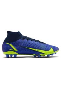 Buty piłkarskie Nike Superfly 8 Elite Ag M CV0956-574 niebieskie niebieskie. Nosek buta: okrągły. Kolor: niebieski. Materiał: materiał, tkanina, syntetyk. Szerokość cholewki: normalna. Sezon: zima. Sport: piłka nożna