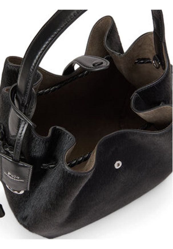 Polo Ralph Lauren Torebka 428P11039001 Czarny. Kolor: czarny. Materiał: skórzane, zamszowe