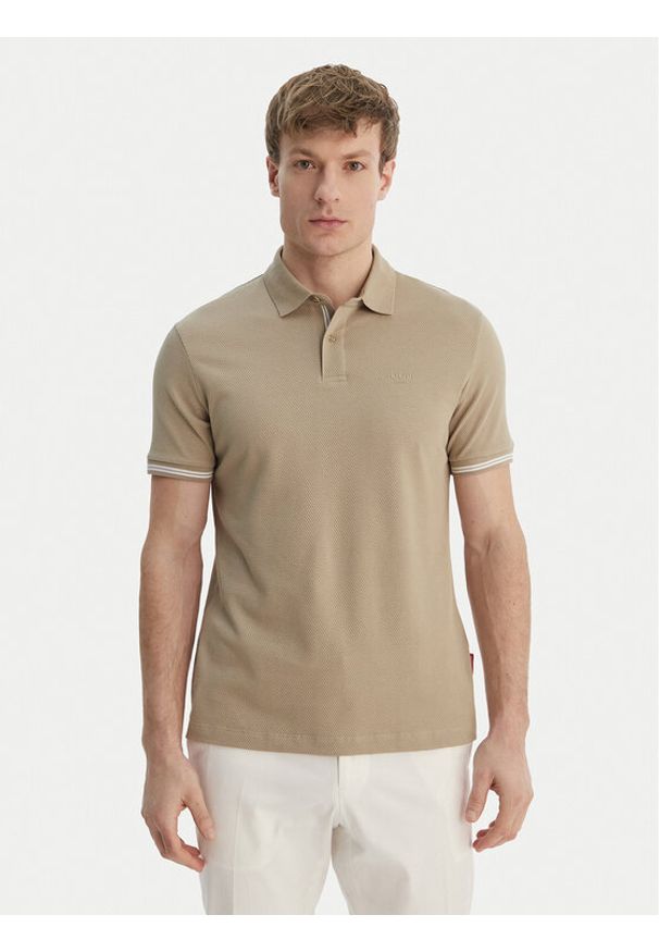 JOOP! Jeans Polo 15 JJJ-17Amare 30046012 Beżowy Modern Fit. Typ kołnierza: polo. Kolor: beżowy. Materiał: bawełna