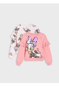 Sinsay - Bluza crewneck z falbanami Daisy 2 pack - różowy. Kolor: różowy