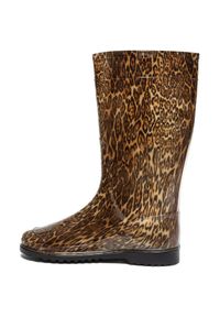 OLDCOM - Buty Oldcom Cizme De Cauciuc Lungi Color Leopard Print, Kobiety. Kolor: wielokolorowy. Materiał: materiał. Wzór: nadruk